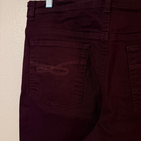 2 for $20! Style & Co. Dark Burgundy Slim Leg Denim - Picture 5 of 8